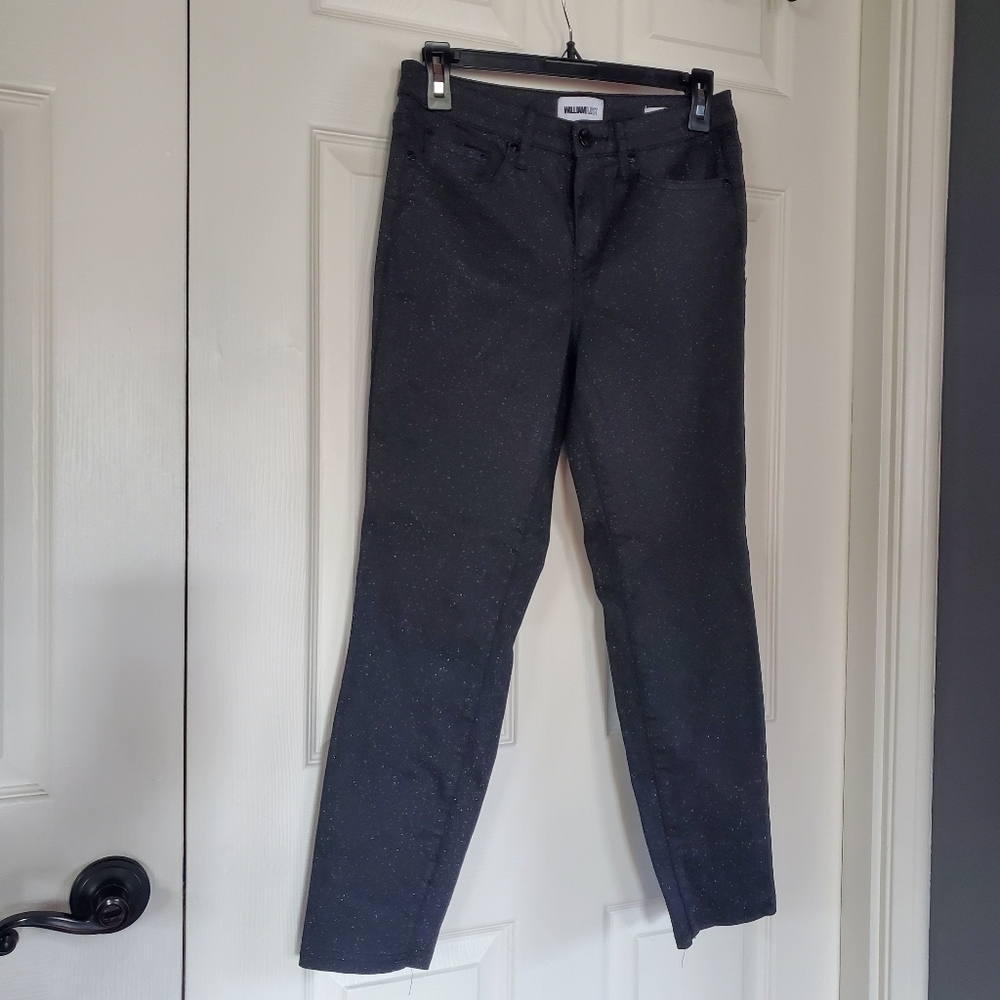 William Rast The Perfect Skinny Jeans Glitter Hi-Rise Sculpt Fit Solstice Black